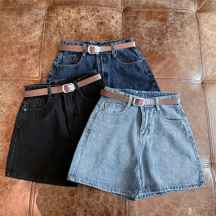 thk women's summer denim shorts high waist simple slimming loose wide leg a line hot pants thk women's summer denim shorts high waist simple slimming loose wide leg a line hot pants