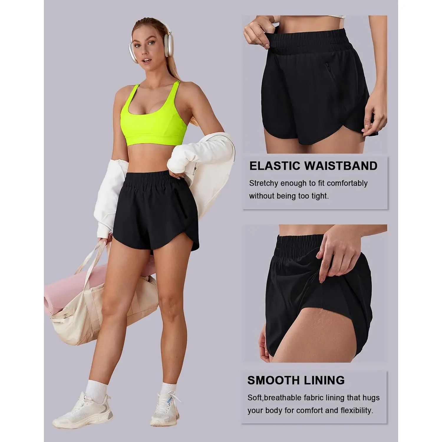 premium women's elastic high waisted running shorts pockets 2.5" xs sporty workout quick dry athletic shorts hot shorts logo premium women's elastic high waisted running shorts pockets 2.5" xs sporty workout quick dry athletic shorts hot shorts logo